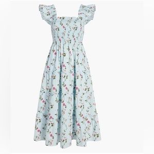 Hill house Ellie nap dress in blue pond floral small